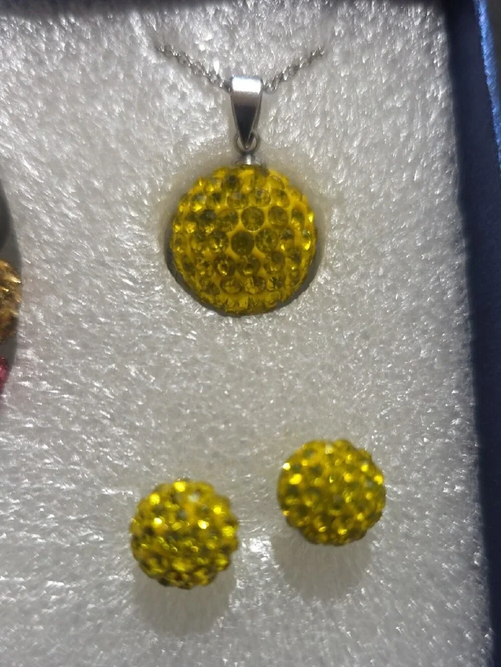 Strada Multicolor Crystal Bead Bracelet Watch Set with Yellow Accents